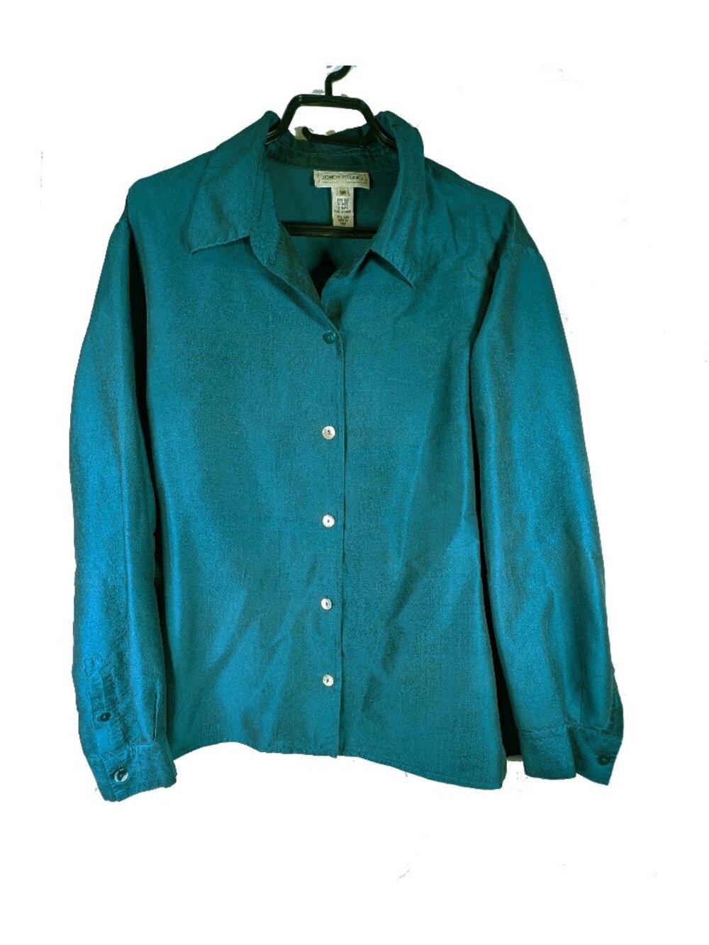 Jones Studio 110% silk dark turquoise blouse size 24W